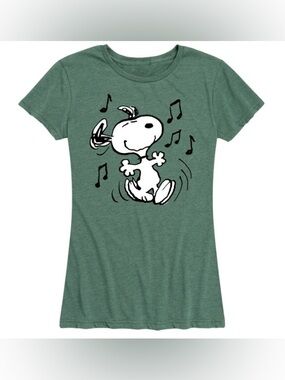 Instant Message brand-NEW-shirt features a graphic of Snoopy dancing